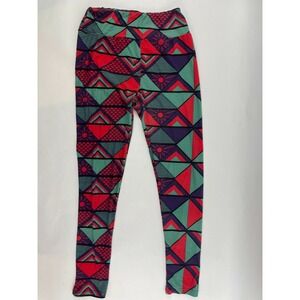 LuLaRoe Leggings Women's One Size Multicolor Geometric Pattern Pull On Stretch